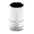 Performance Tool Chrome Socket, 1/2" Drive, 11/16", 12 Point, Shallow W32522